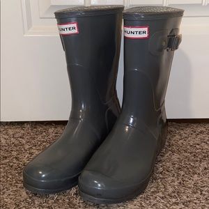 Original Gloss Short Grey Hunter Rain Boots